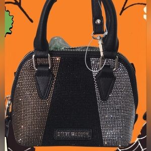 Steve Madden Black and Silver Women's Bag